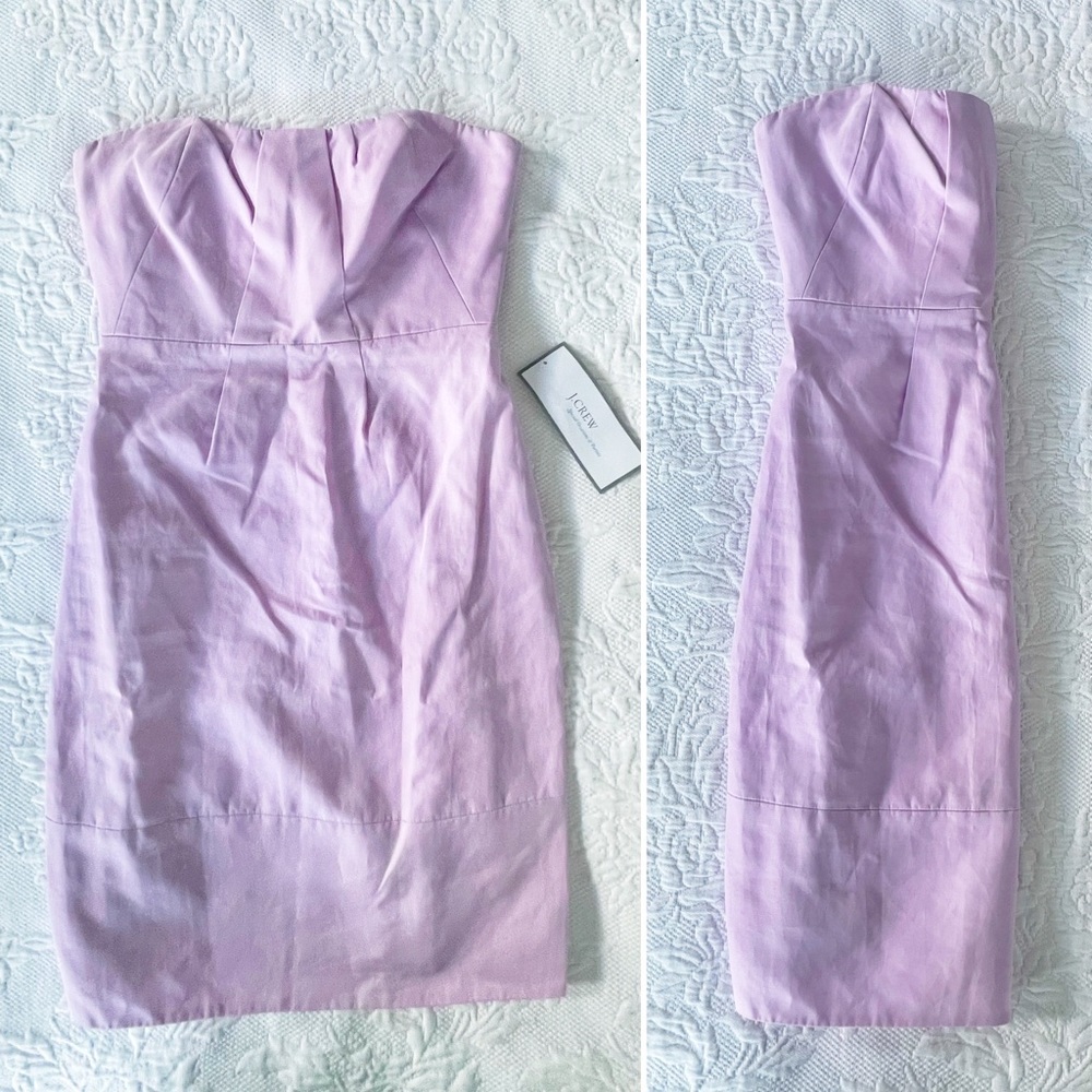 J.Crew Bridesmaid Formal Dress Lilac Lavender Purple Mini Strapless 11819 2P NWT